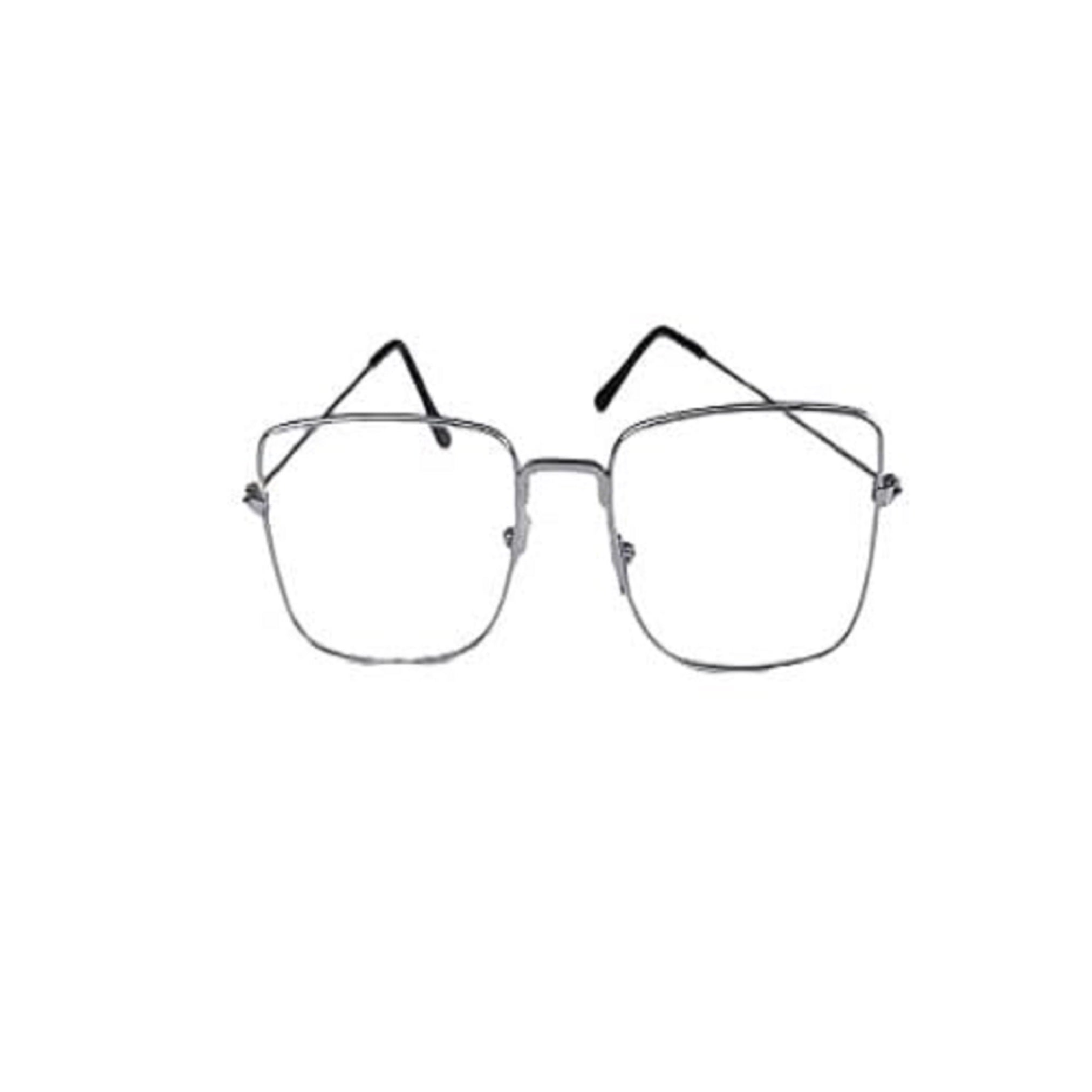 Silver Rectangle Metal Optical Eyeglass Frame for Men & Women