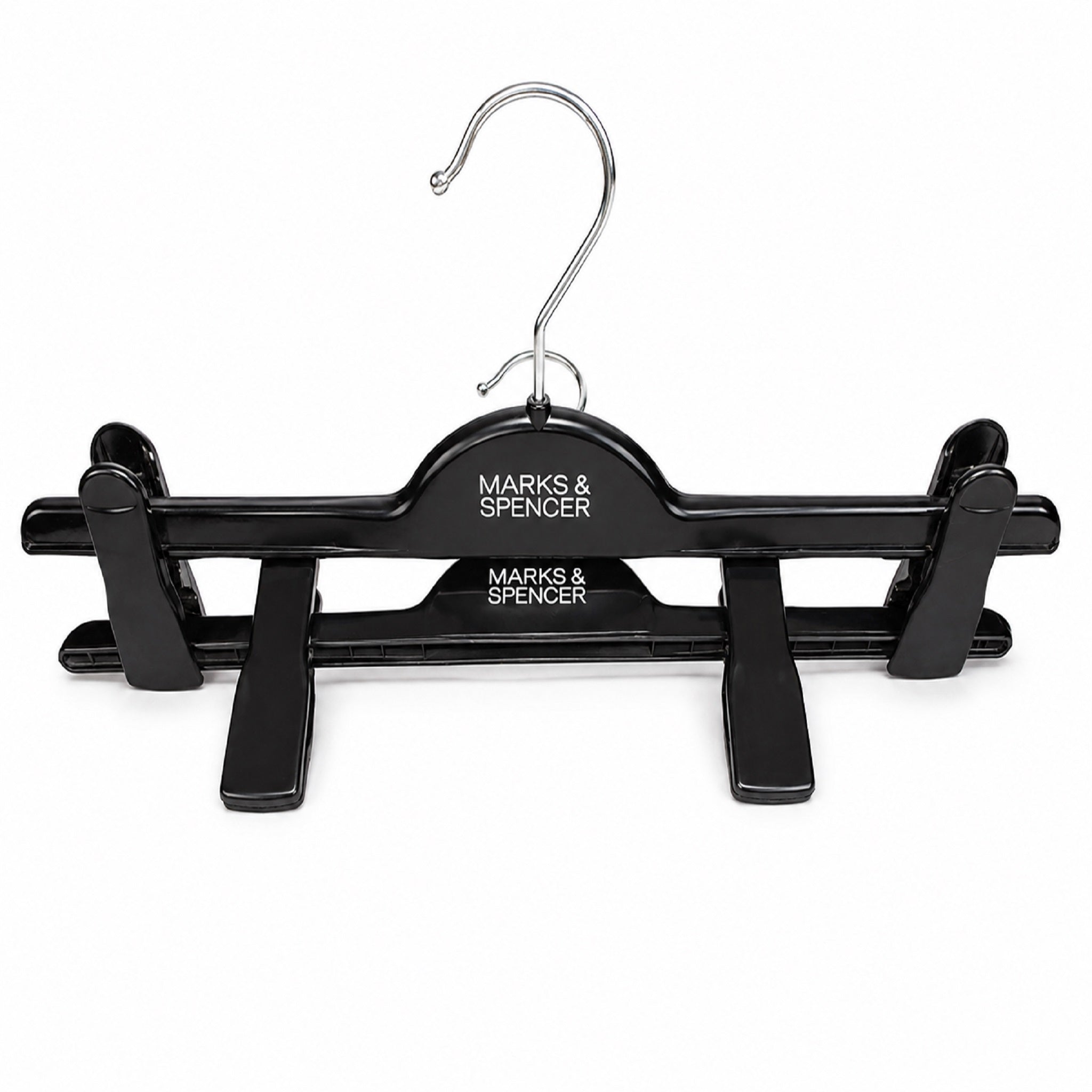 Black Plastic adjustable Clip Hangers Pack of 12, 14 Inch