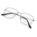 Silver Rectangle Metal Optical Eyeglass Frame for Men & Women