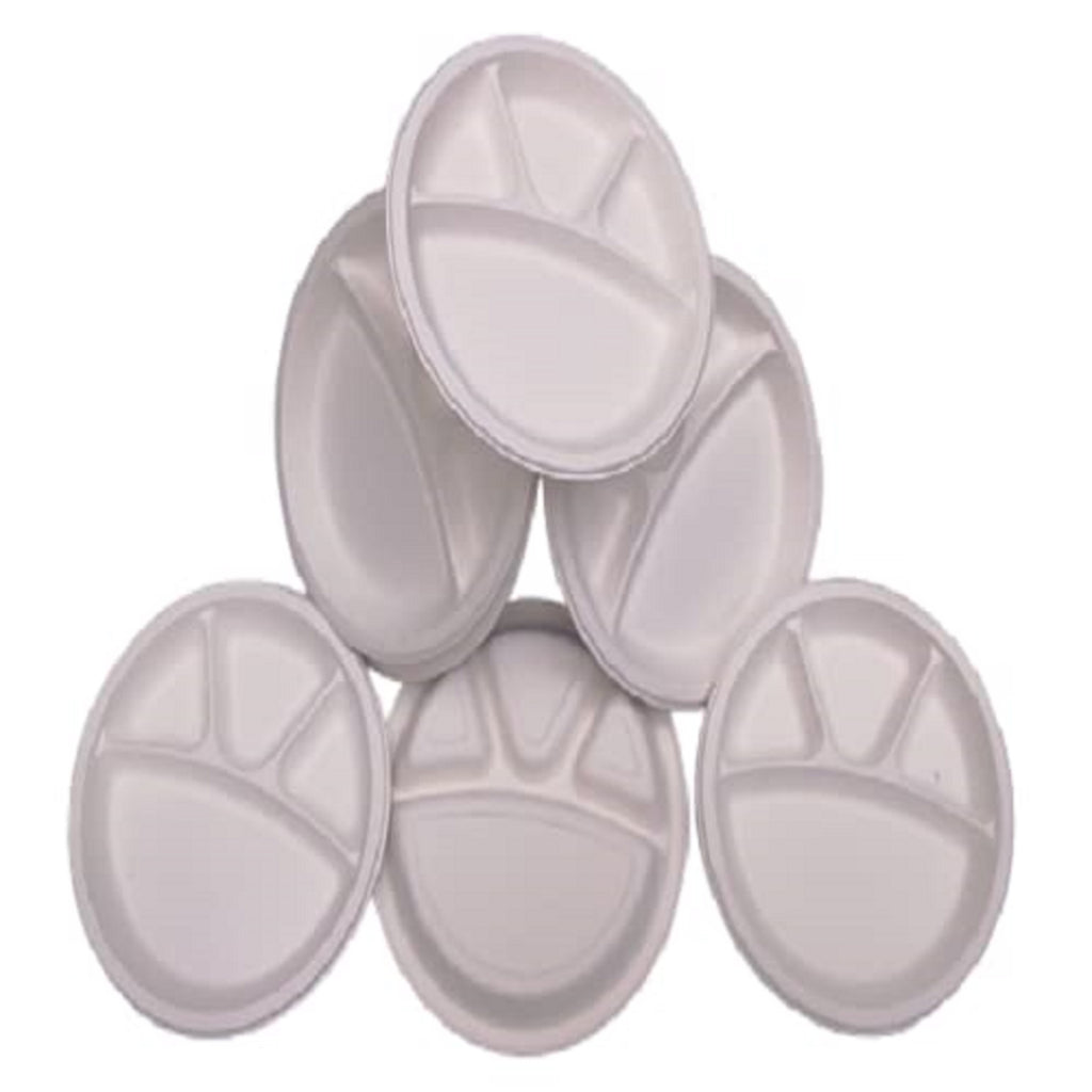 4 CP Disposable Compartment Plate Pack of 25 | Leak Resistant Plate