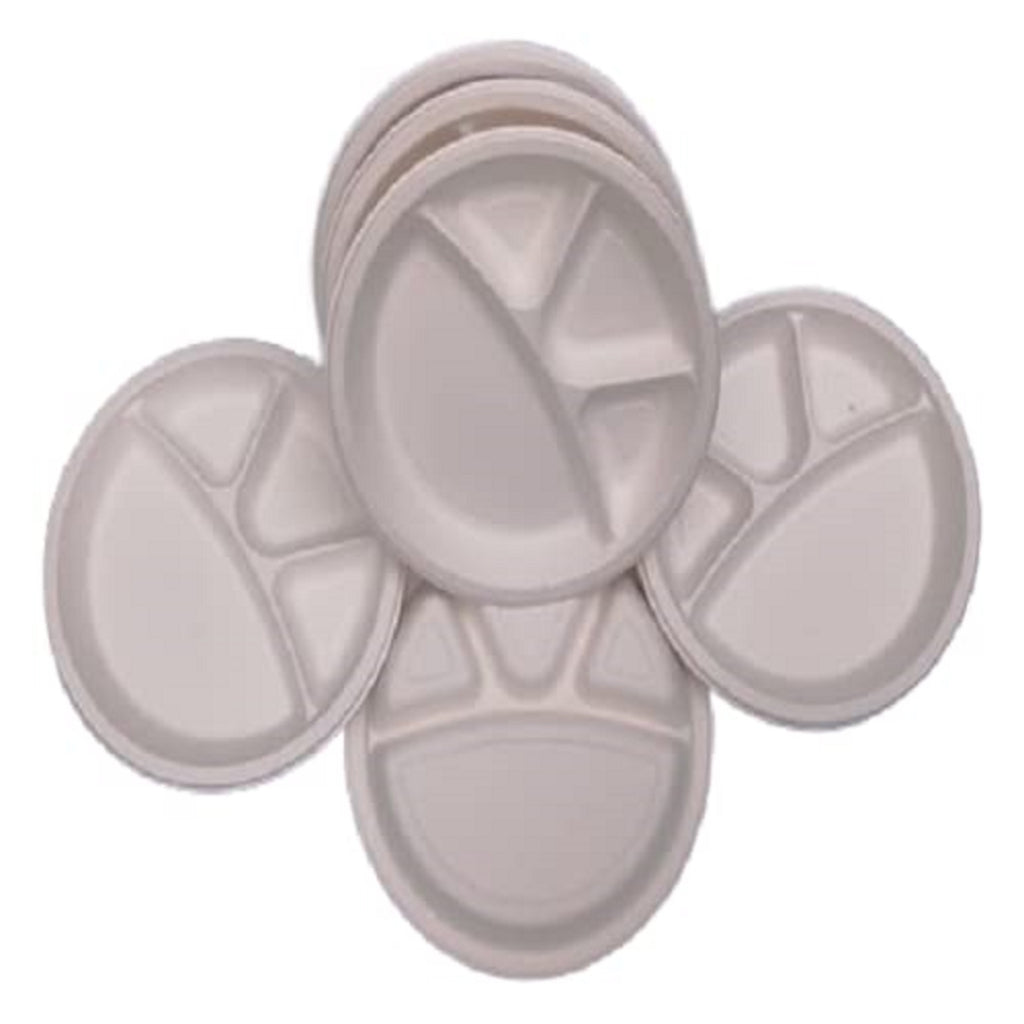 4 CP Disposable Compartment Plate Pack of 25 | Leak Resistant Plate