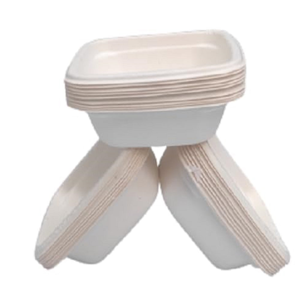 4 Inch Square Disposable Bowl Pack of 50 | Leak Resistant Food Bowls