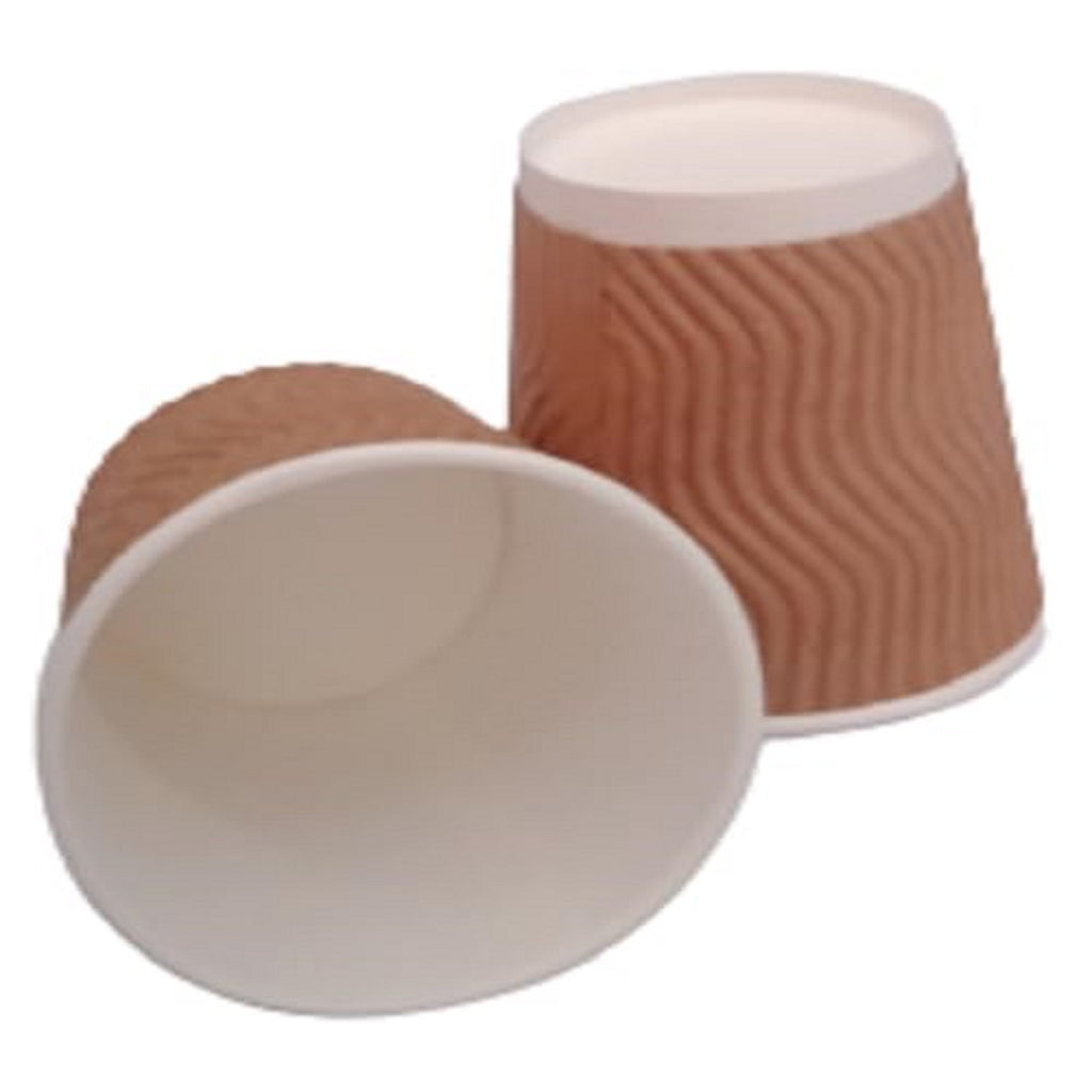 200ml Ripple Paper Coffee Cups Pack of 50 | Insulated Hot Drink Cups