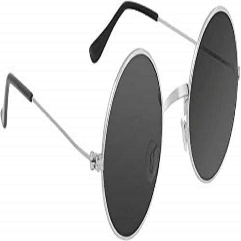 Round Metal Sunglasses for Men & Women | Vintage Black Lens Fashion Eyewear