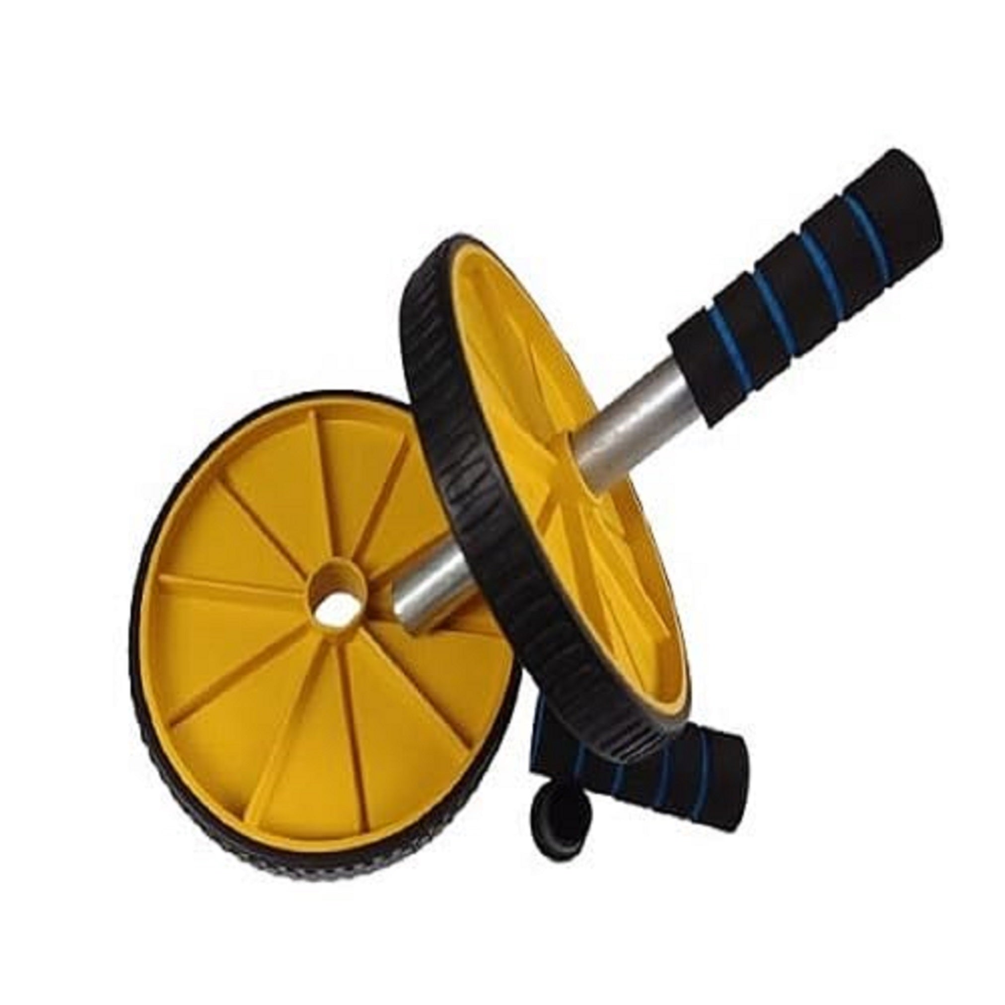 Double Wheel Ab Roller Exercise Wheel with Foam Grip Handles | Core Strength Trainer | Set of 1