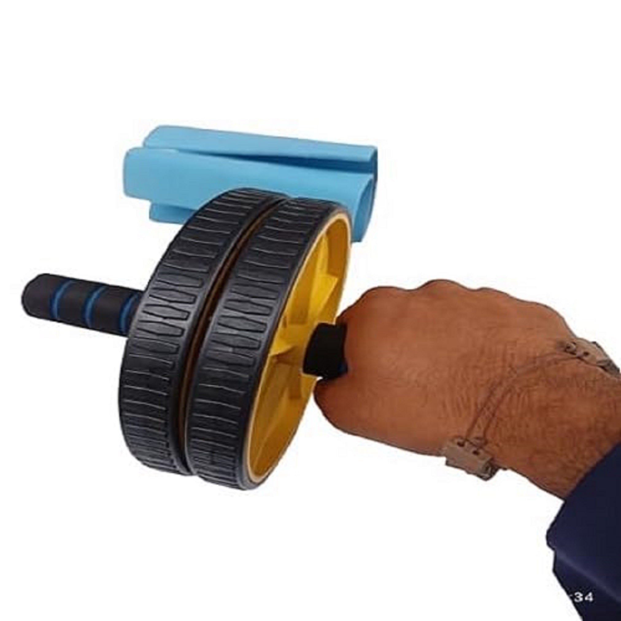 Double Wheel Ab Roller Exercise Wheel with Foam Grip Handles | Core Strength Trainer | Set of 1
