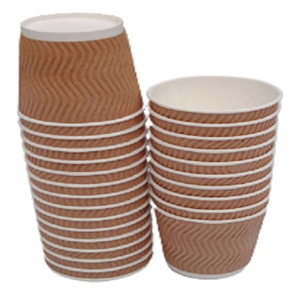 200ml Ripple Paper Coffee Cups Pack of 50 | Insulated Hot Drink Cups