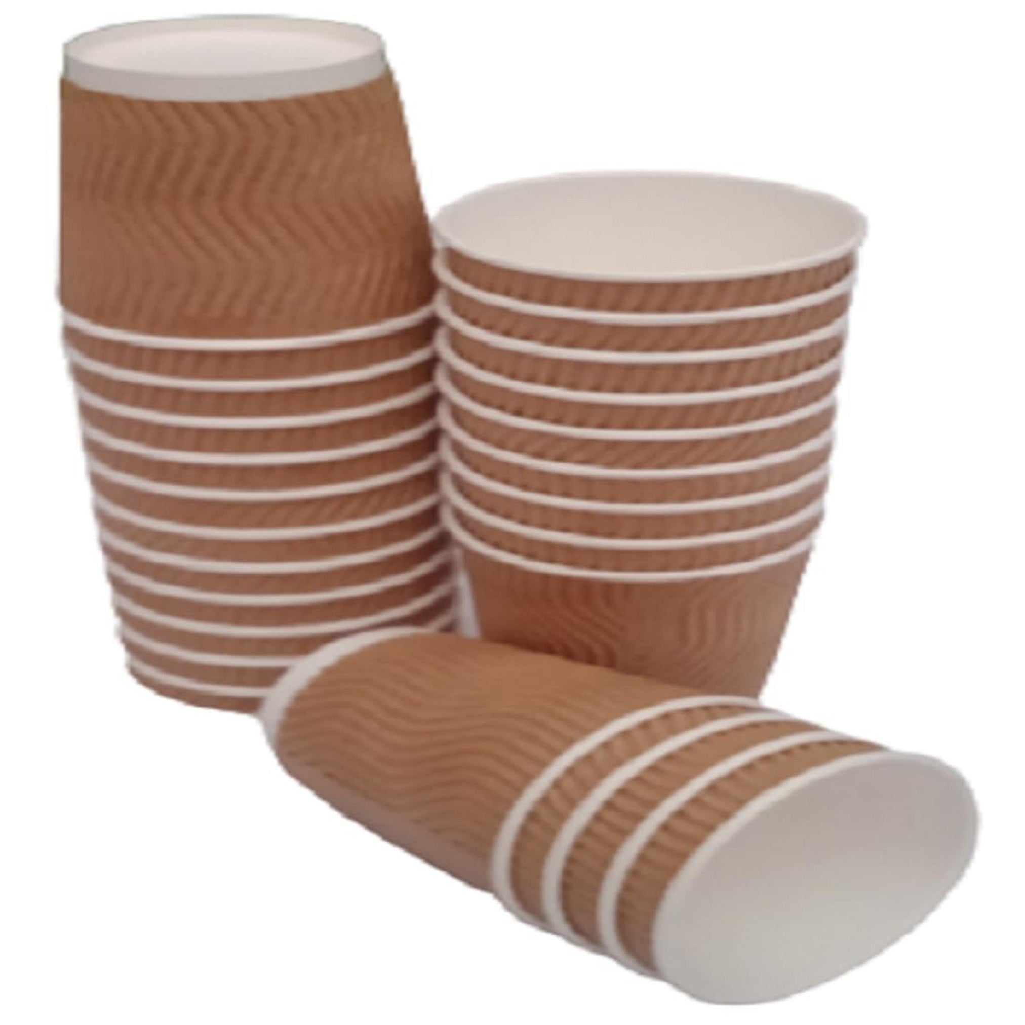 200ml Ripple Paper Coffee Cups Pack of 50 | Insulated Hot Drink Cups