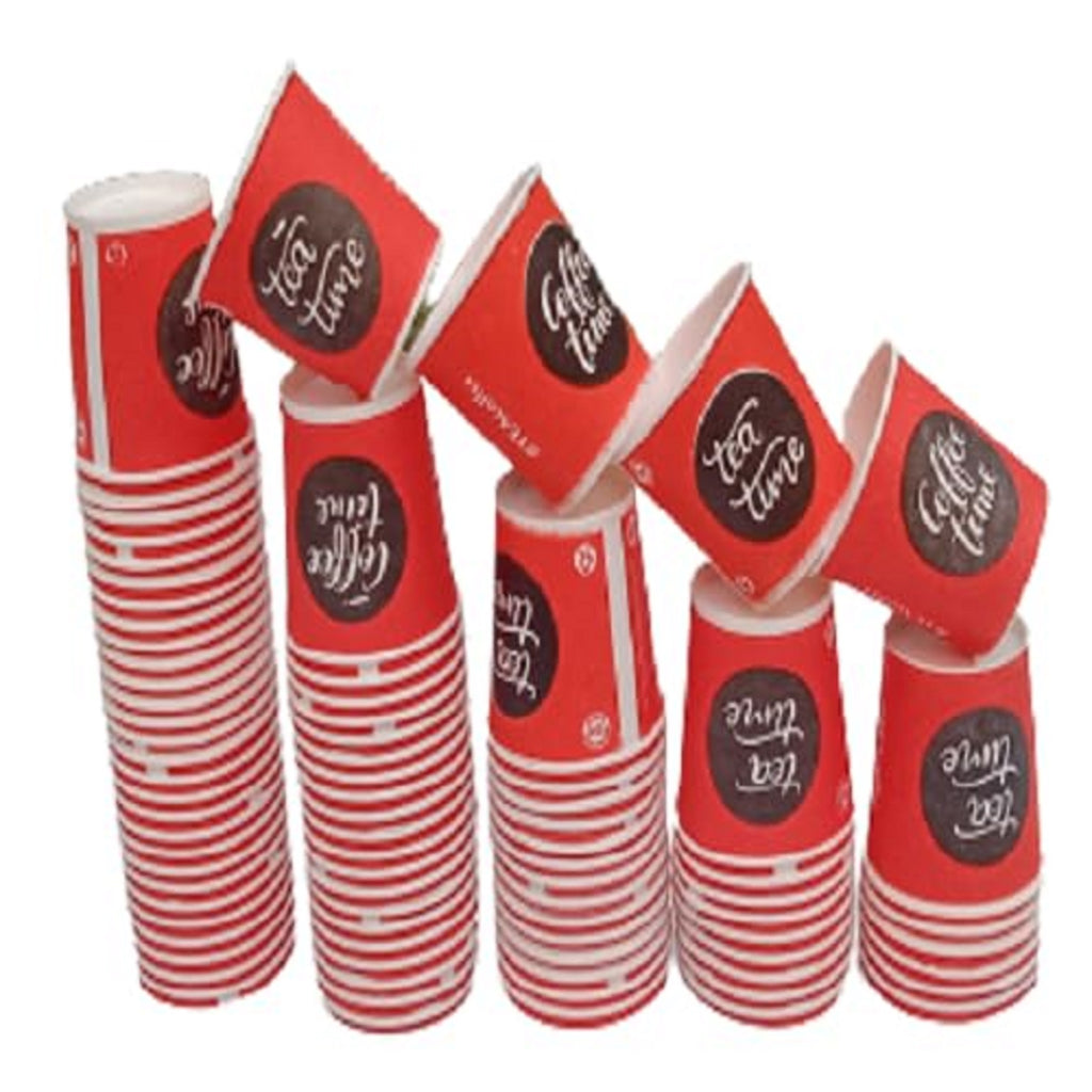 Tea & Coffee Cup 100ml Disposable Paper Coffee Cups Pack of 100