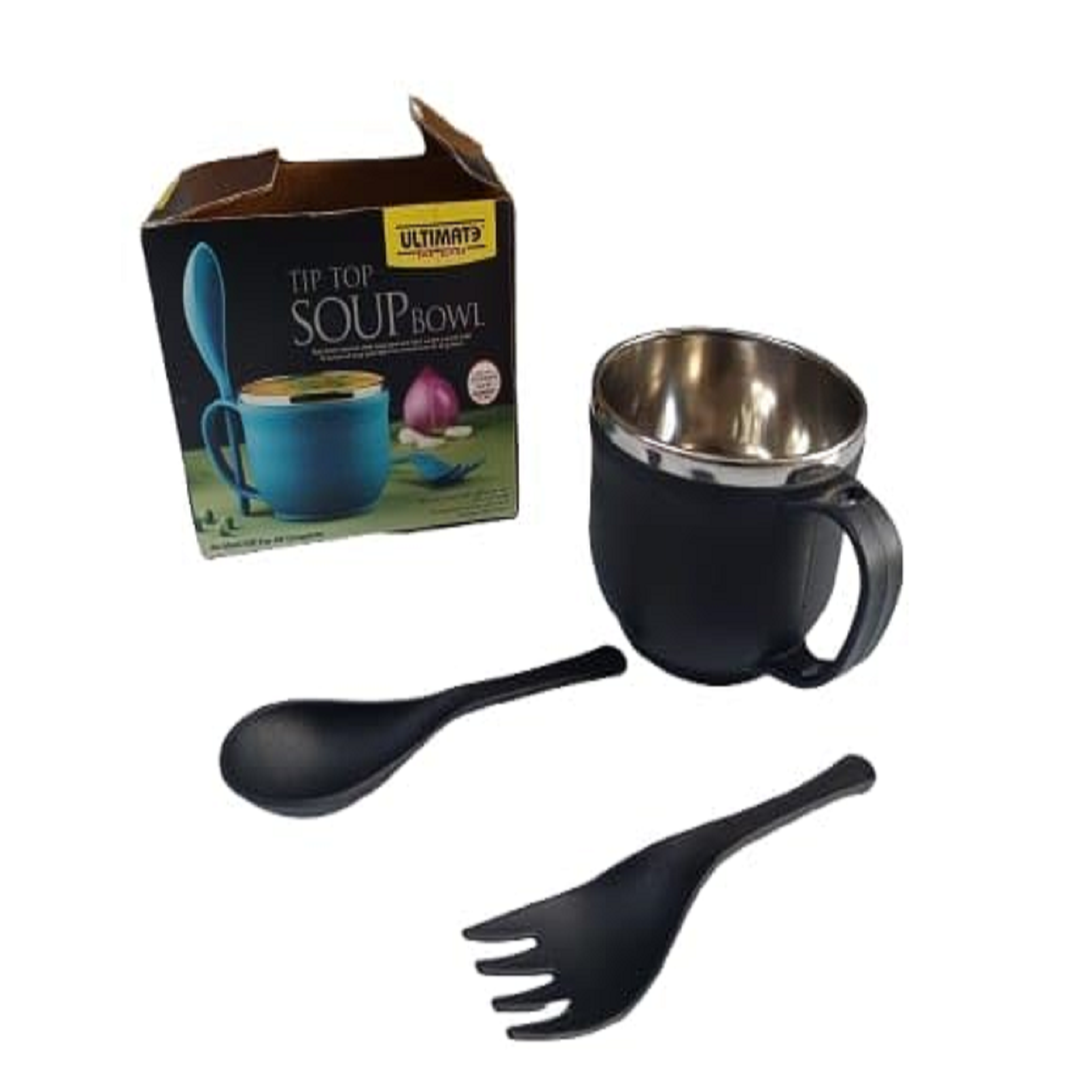 Stainless Steel Insulated Soup Bowl with Handle & Spoon | 450ml