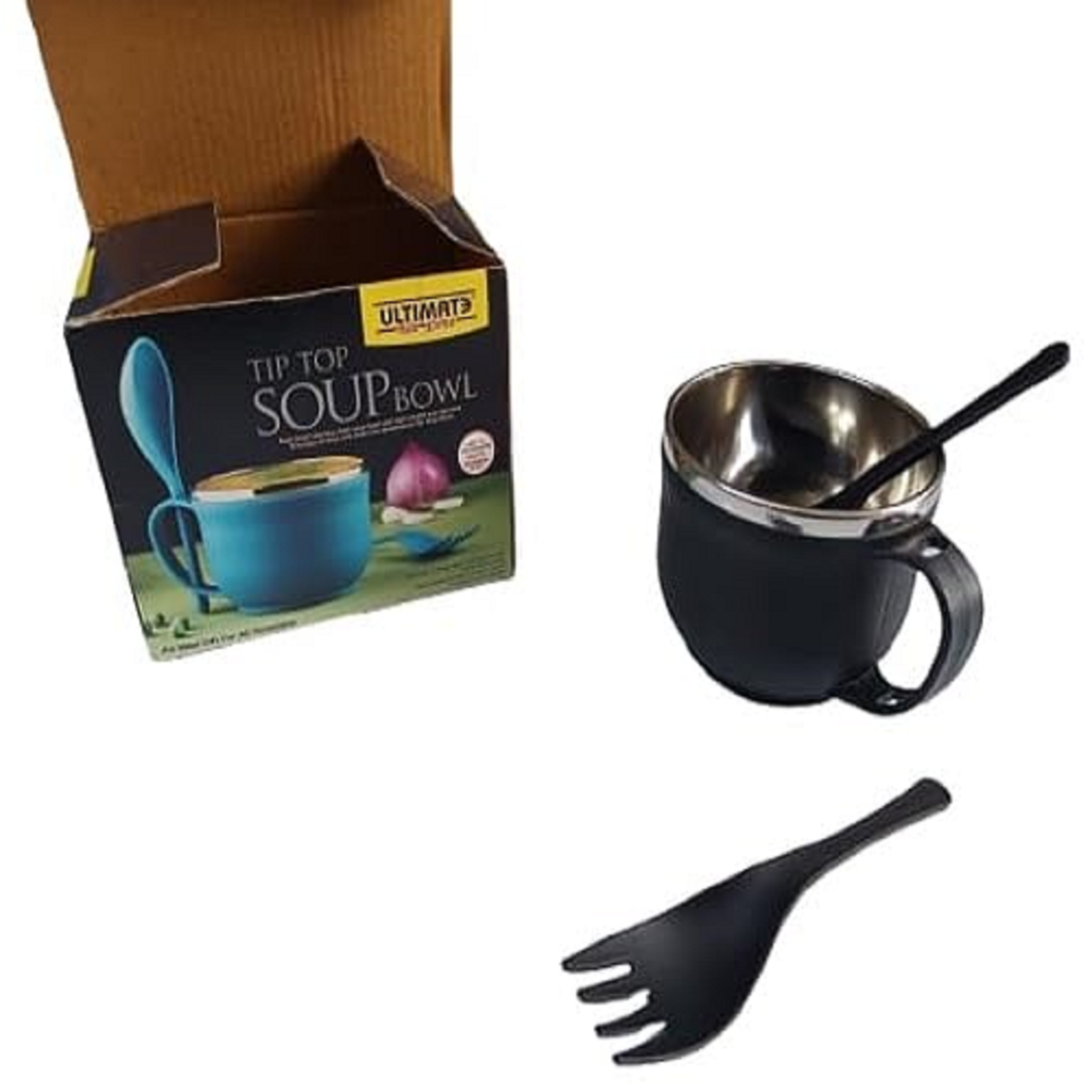 Stainless Steel Insulated Soup Bowl with Handle & Spoon | 450ml