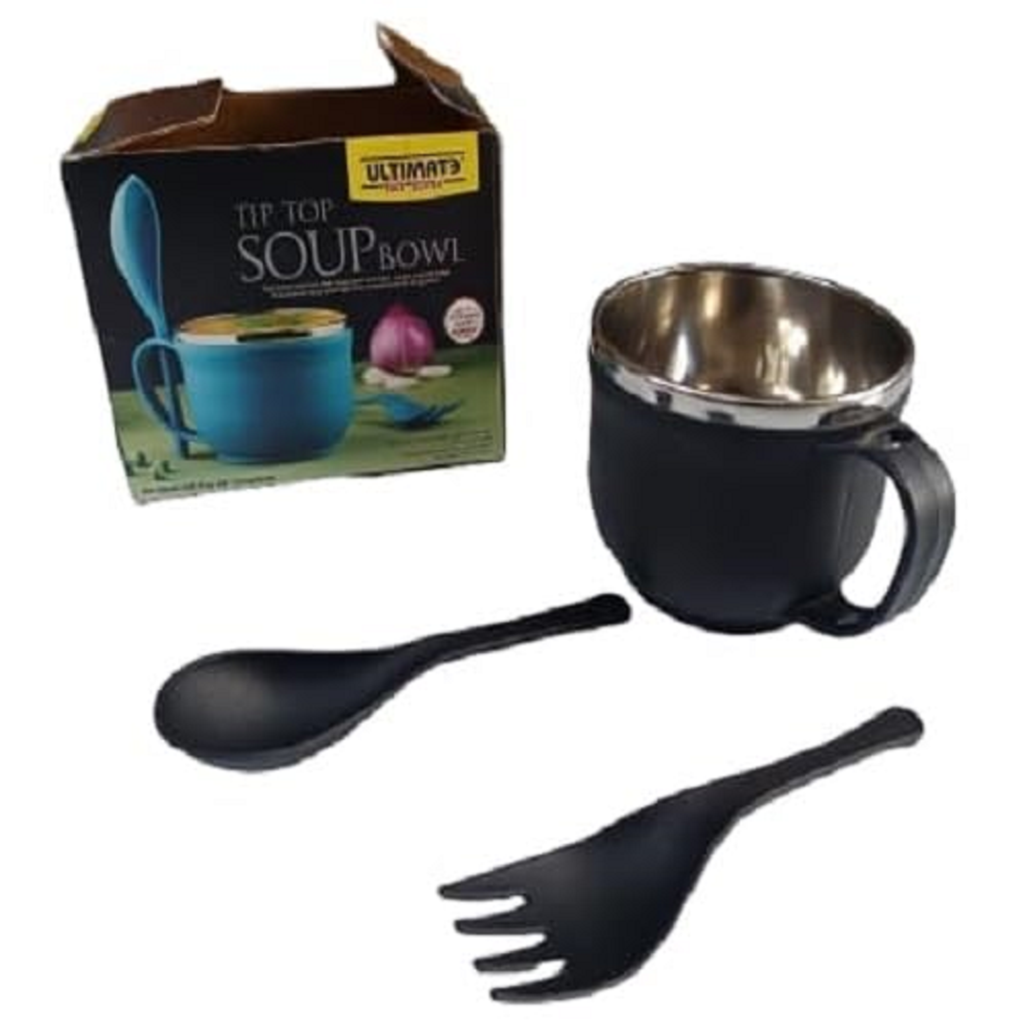 Stainless Steel Insulated Soup Bowl with Handle & Spoon | 450ml