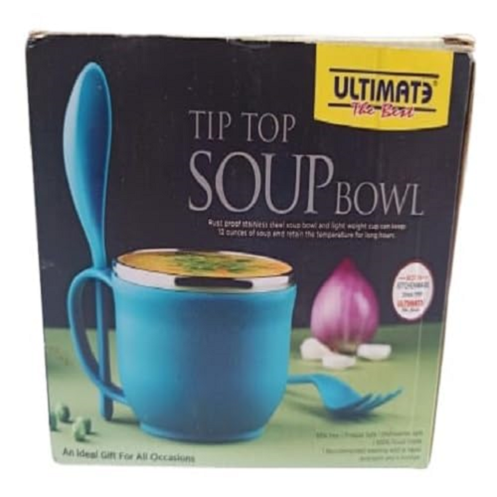 Stainless Steel Insulated Soup Bowl with Handle & Spoon | 450ml