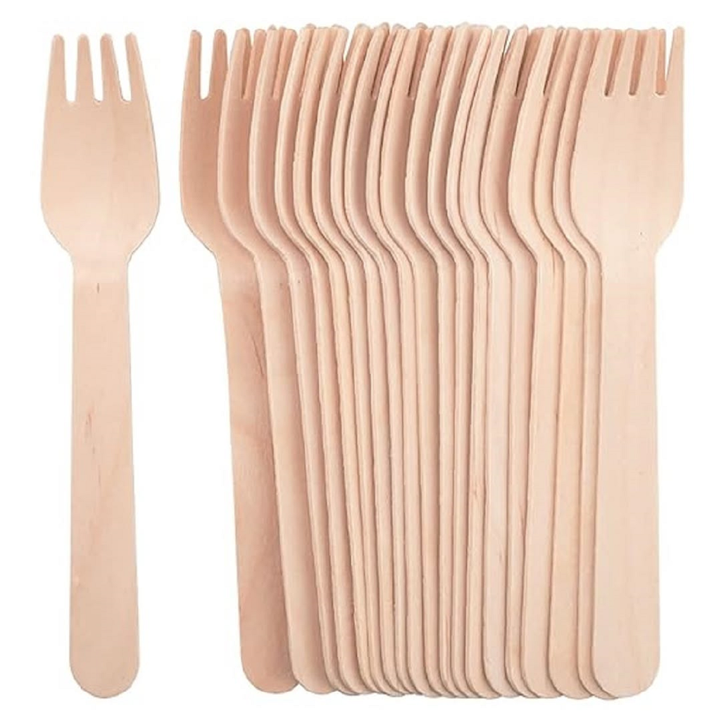Disposable Wooden Spork Pack of 100 | Eco-Friendly Biodegradable