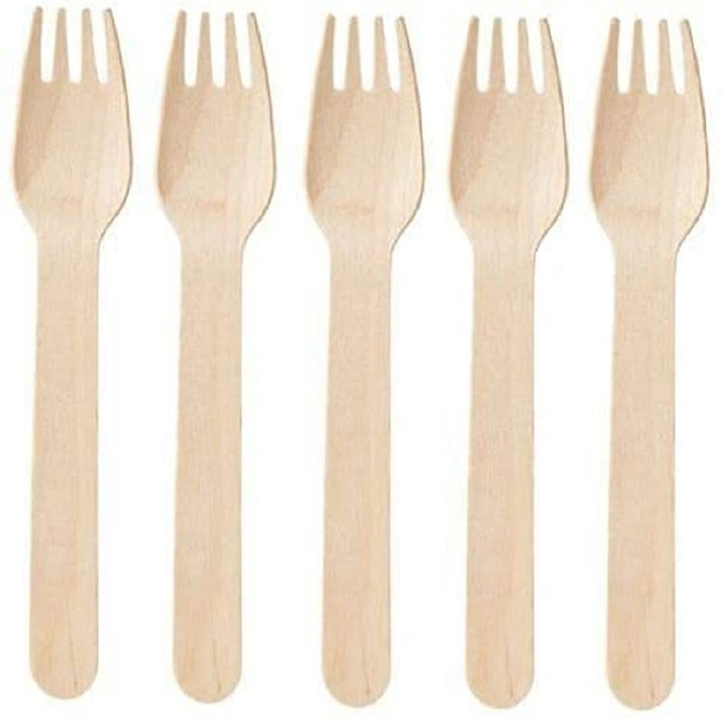 Disposable Wooden Spork Pack of 100 | Eco-Friendly Biodegradable