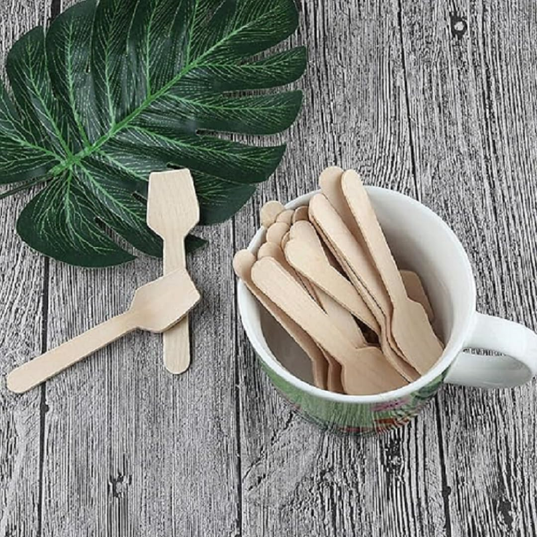 Wooden Mini Spoons Pack of 100 | Eco-Friendly Disposable Birch Spoons